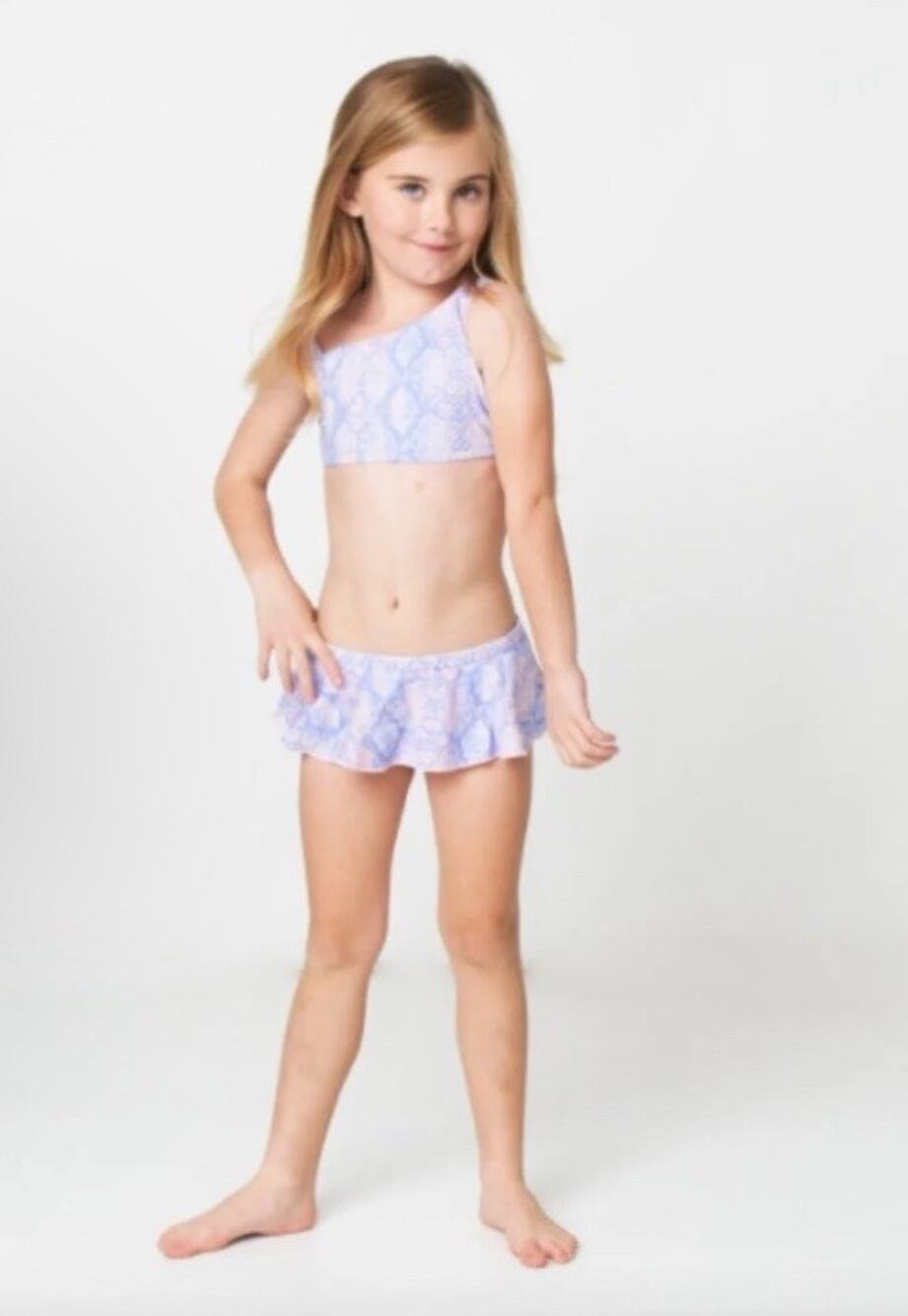 Shade Critters Girls Retro Python Bikini Swimsuit Size 7 NWT $54 UPF 50